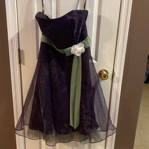 Purple and green dress